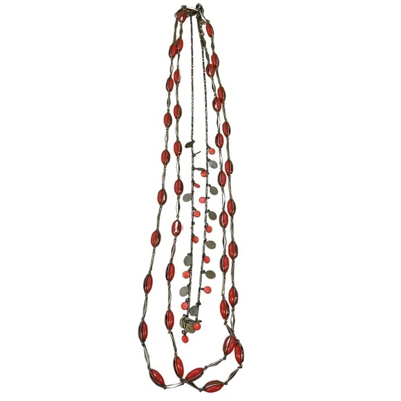 J Crew Coral Gold Necklaces Lot Of 3 - Picture 1 of 6